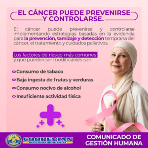 Lee más sobre el artículo El cáncer puede prevenirse y controlarse